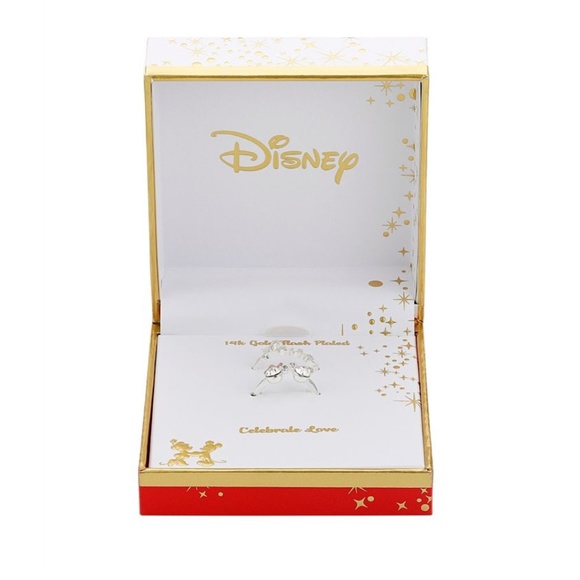 New Disney Crystal Mickey and Minnie Mouse Adjustable Ring and script love ring - Picture 6 of 6